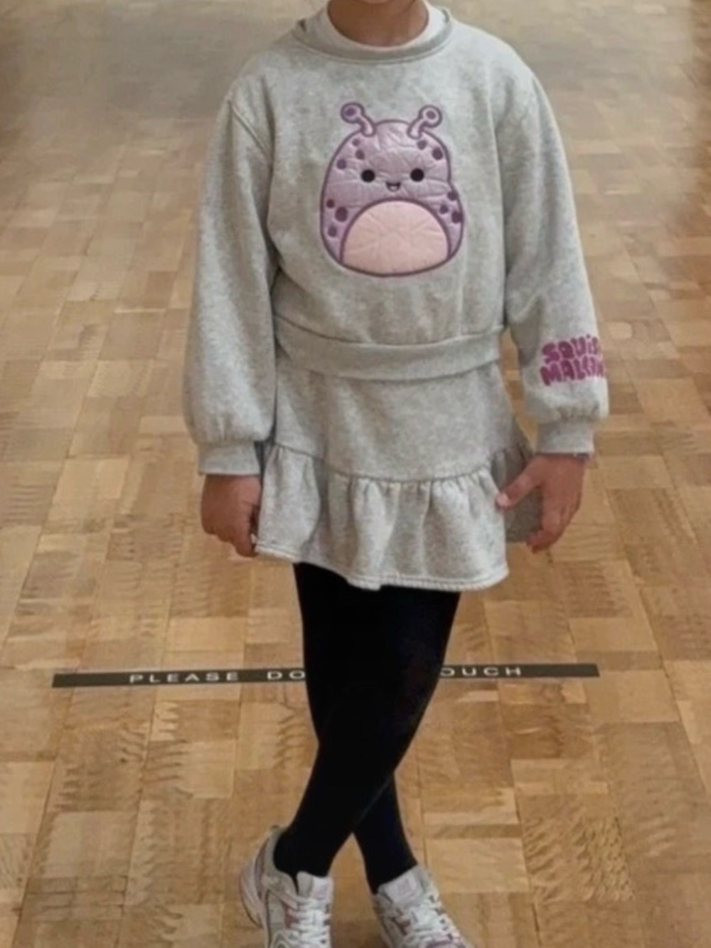 H&M Squishmallow Gray Sweatshirt and skirt set with Daxon purple alien